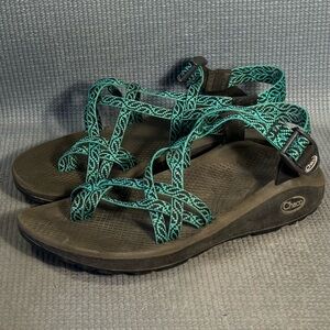 Chaco Teal Patterned Strap Women's Sandals